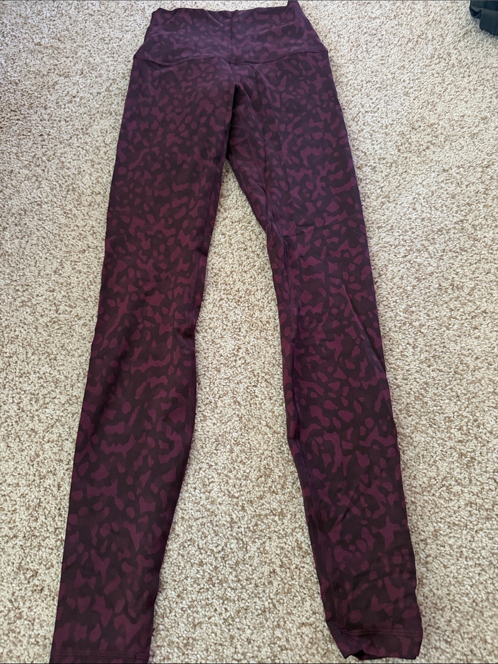 lululemon athletica Burgundy Patterned High-Rise Leggings